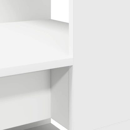 Desk with Shelf White 113 x 54 x 120 cm Engineered Wood