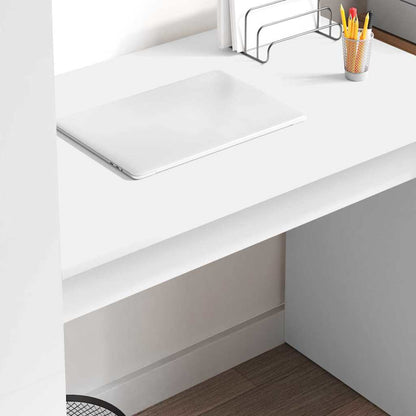 Desk with Shelf White 113 x 54 x 120 cm Engineered Wood