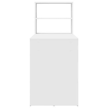 Desk with Shelf White 113 x 54 x 120 cm Engineered Wood