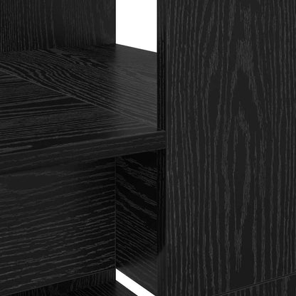 Desk with Shelf Black Oak 113 x 54 x 120 cm Engineered Wood