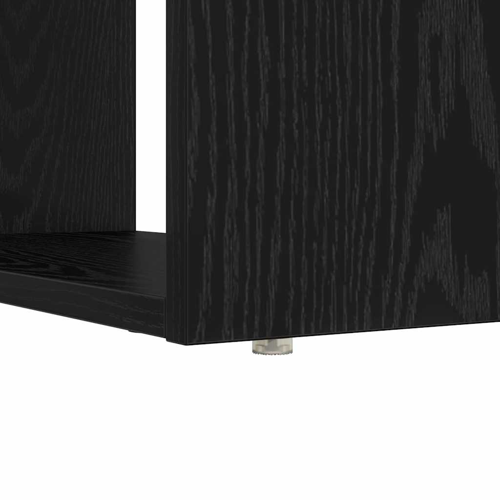 Desk with Shelf Black Oak 113 x 54 x 120 cm Engineered Wood