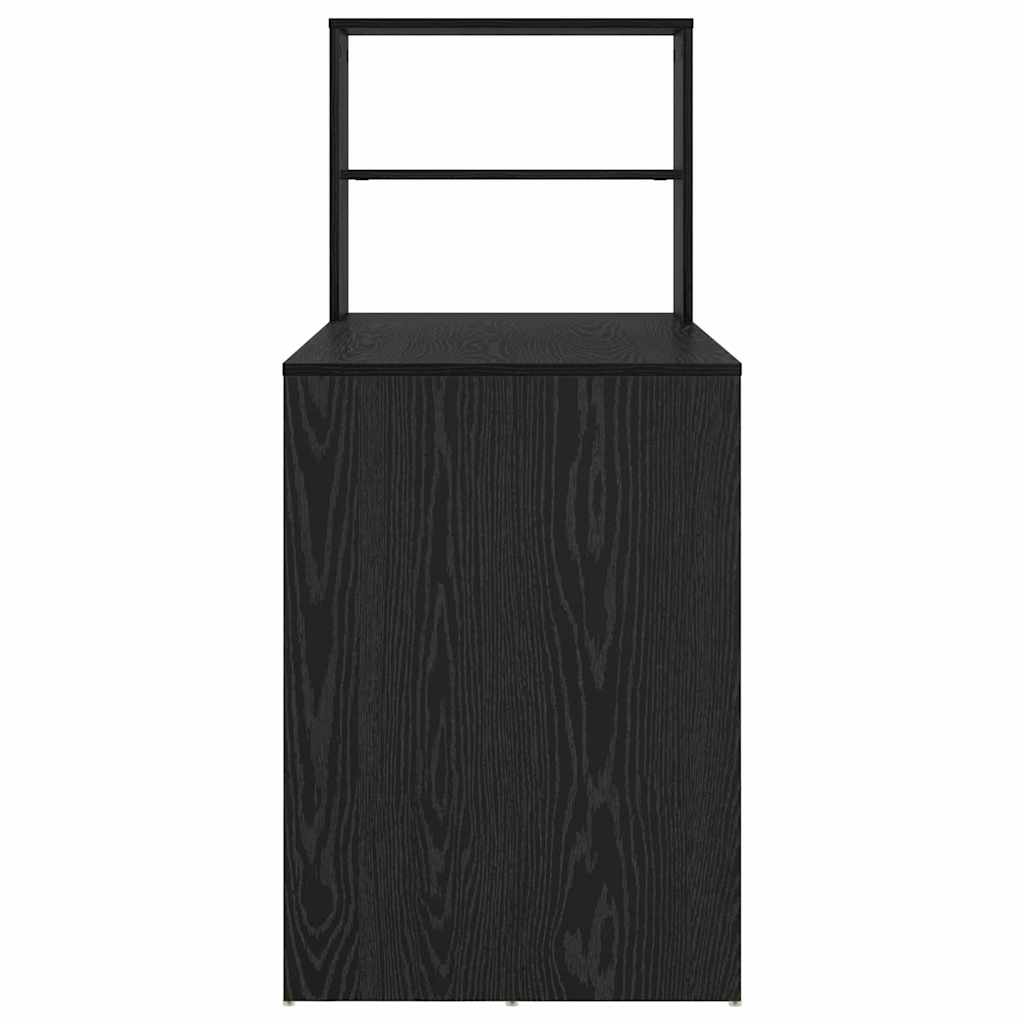 Desk with Shelf Black Oak 113 x 54 x 120 cm Engineered Wood