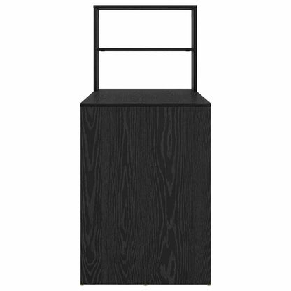 Desk with Shelf Black Oak 113 x 54 x 120 cm Engineered Wood
