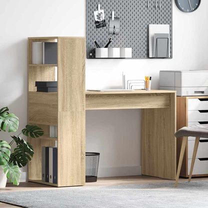 Desk with Shelf Sonoma Oak 113 x 54 x 120 cm Engineered Wood