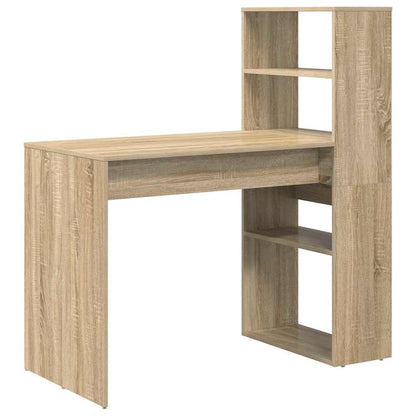Desk with Shelf Sonoma Oak 113 x 54 x 120 cm Engineered Wood