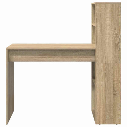 Desk with Shelf Sonoma Oak 113 x 54 x 120 cm Engineered Wood