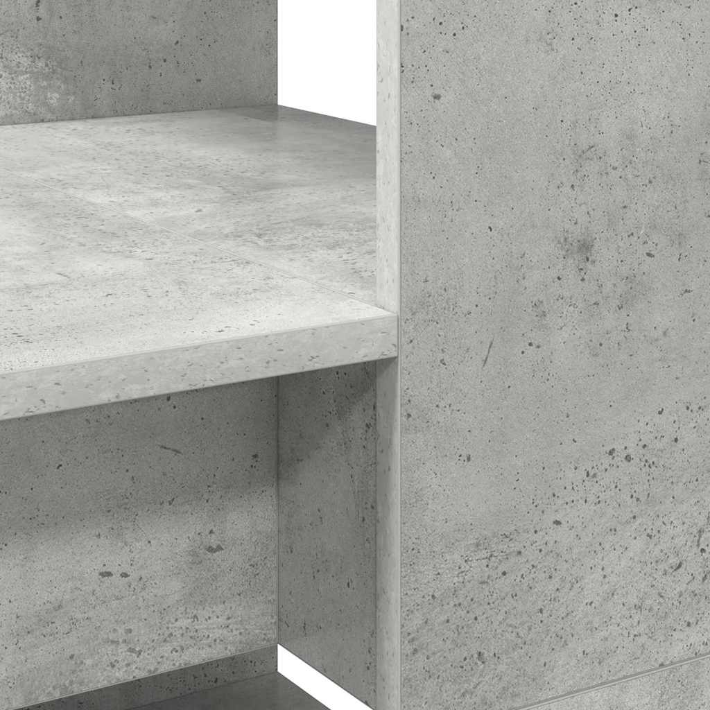 Desk with Shelf Concrete Grey 113 x 54 x 120 cm Engineered Wood
