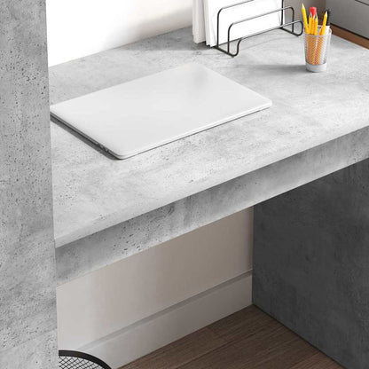 Desk with Shelf Concrete Grey 113 x 54 x 120 cm Engineered Wood