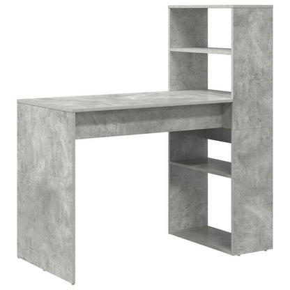 Desk with Shelf Concrete Grey 113 x 54 x 120 cm Engineered Wood