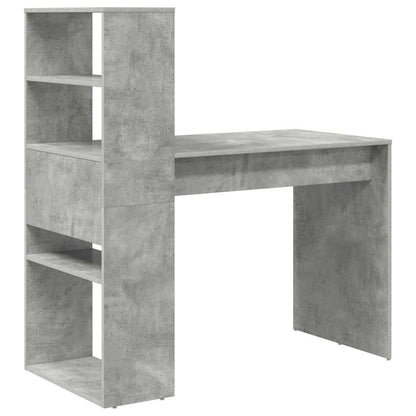 Desk with Shelf Concrete Grey 113 x 54 x 120 cm Engineered Wood