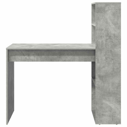 Desk with Shelf Concrete Grey 113 x 54 x 120 cm Engineered Wood