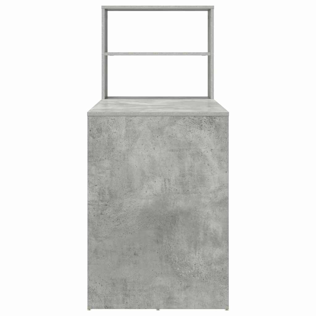 Desk with Shelf Concrete Grey 113 x 54 x 120 cm Engineered Wood