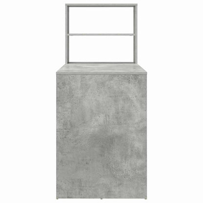 Desk with Shelf Concrete Grey 113 x 54 x 120 cm Engineered Wood