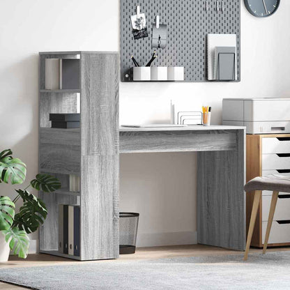Desk with Shelf Grey Sonoma 113 x 54 x 120 cm Engineered Wood