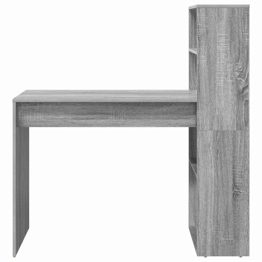 Desk with Shelf Grey Sonoma 113 x 54 x 120 cm Engineered Wood