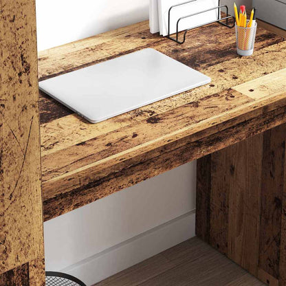 Desk with Shelf Old Wood 113 x 54 x 120 cm Engineered Wood