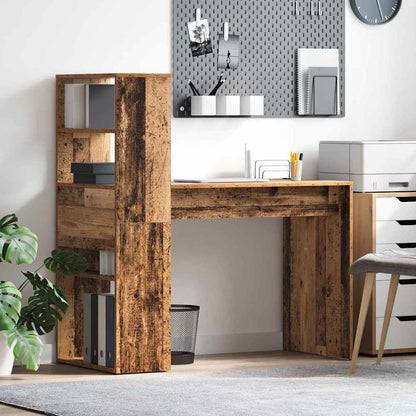 Desk with Shelf Old Wood 113 x 54 x 120 cm Engineered Wood