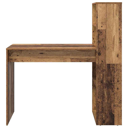 Desk with Shelf Old Wood 113 x 54 x 120 cm Engineered Wood