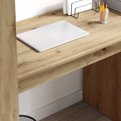 Desk with Shelf Artisan Oak 113 x 54 x 120 cm Engineered Wood