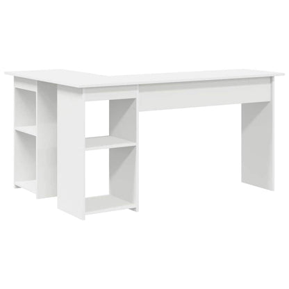 Desk with Shelf White 142 x 102 x 73 cm Engineered Wood
