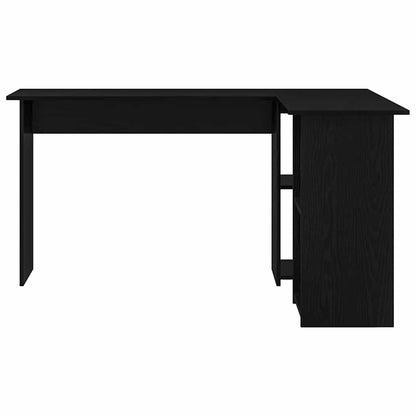 Desk with Shelf Black Oak 142 x 102 x 73 cm Engineered Wood