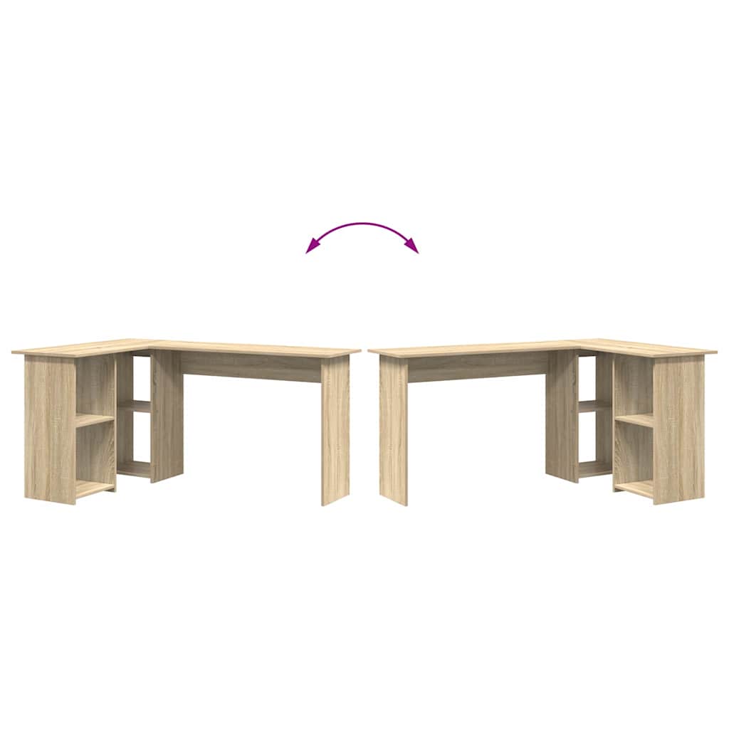 Desk with Shelf Sonoma Oak 142 x 102 x 73 cm Engineered Wood