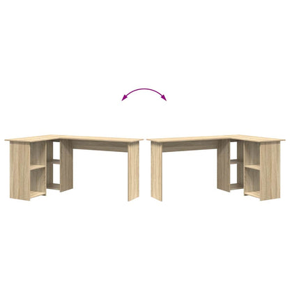 Desk with Shelf Sonoma Oak 142 x 102 x 73 cm Engineered Wood