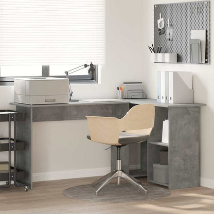 Desk with Shelf Concrete Grey 142 x 102 x 73 cm Engineered Wood