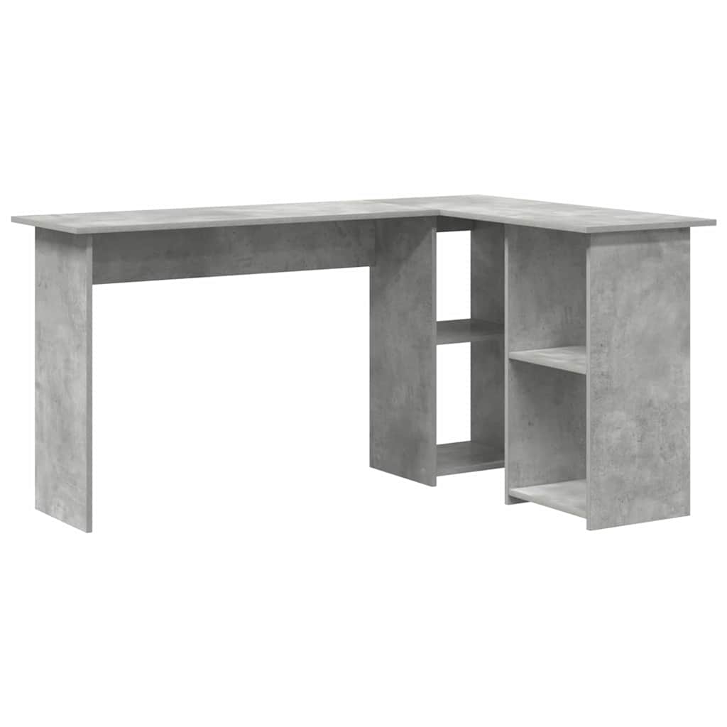 Desk with Shelf Concrete Grey 142 x 102 x 73 cm Engineered Wood