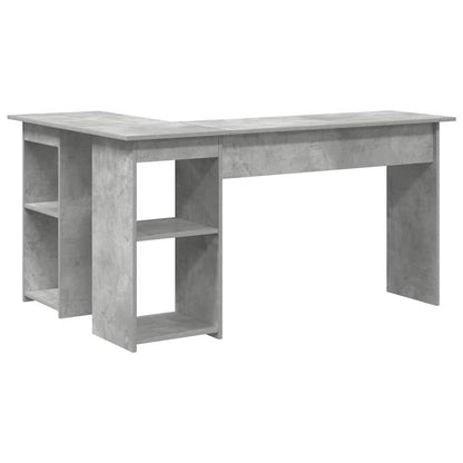 Desk with Shelf Concrete Grey 142 x 102 x 73 cm Engineered Wood