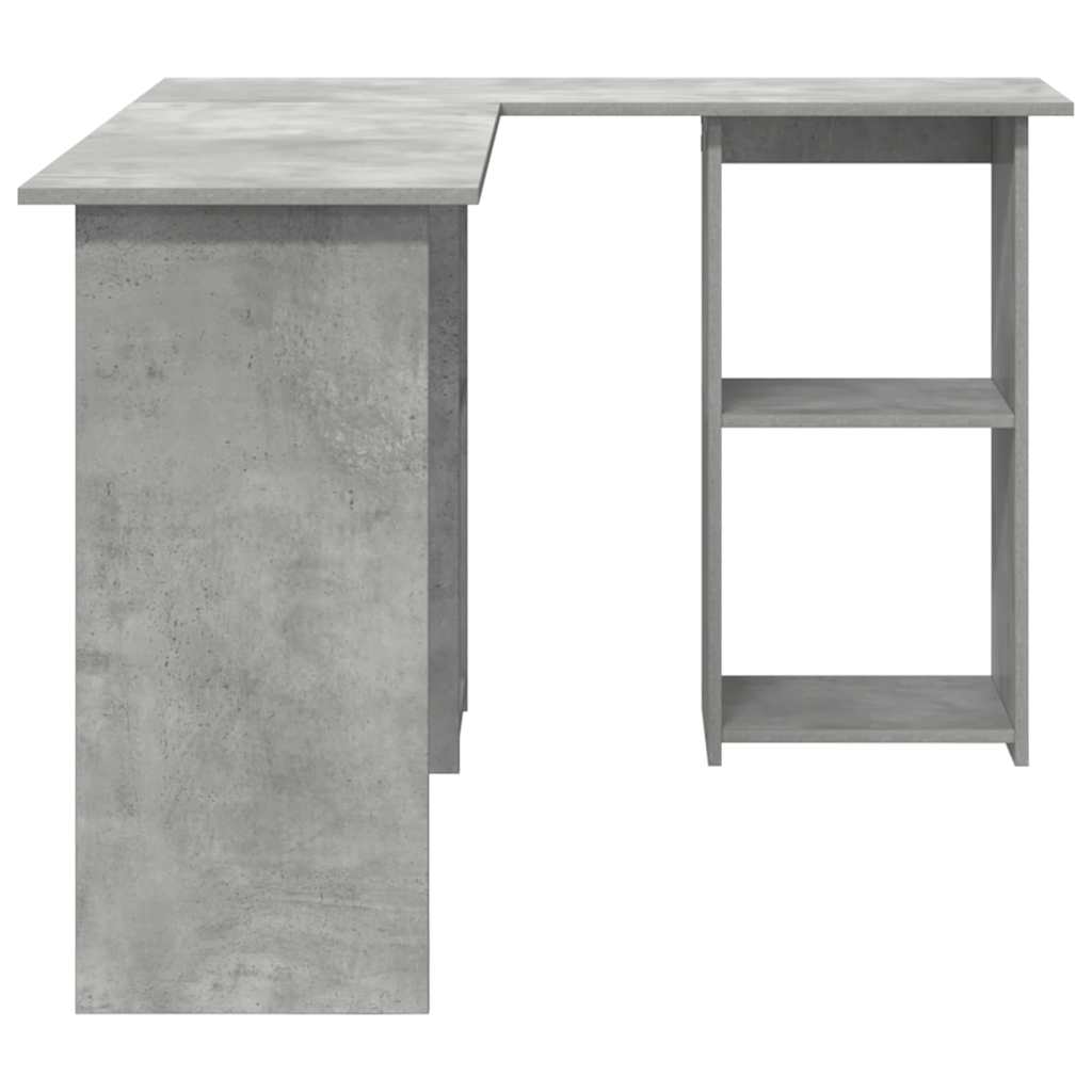 Desk with Shelf Concrete Grey 142 x 102 x 73 cm Engineered Wood