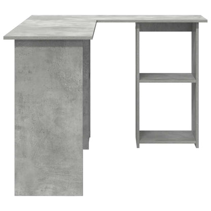 Desk with Shelf Concrete Grey 142 x 102 x 73 cm Engineered Wood