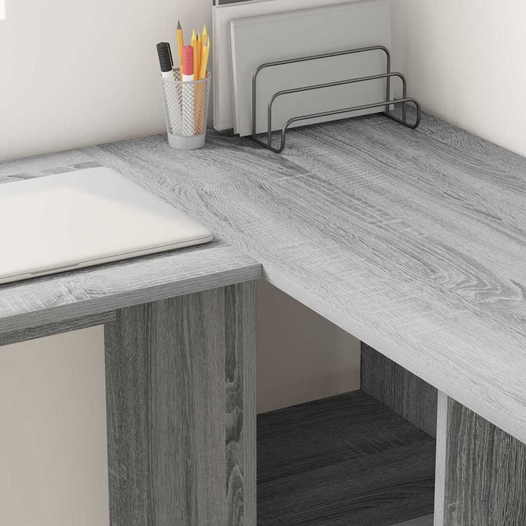 Desk with Shelf Grey Sonoma 142 x 102 x 73 cm Engineered Wood