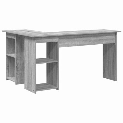 Desk with Shelf Grey Sonoma 142 x 102 x 73 cm Engineered Wood