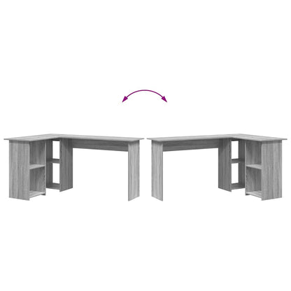 Desk with Shelf Grey Sonoma 142 x 102 x 73 cm Engineered Wood