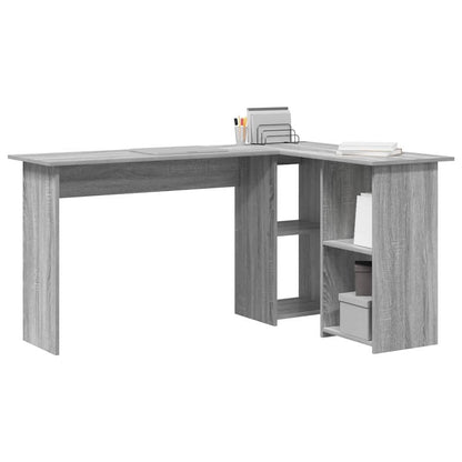 Desk with Shelf Grey Sonoma 142 x 102 x 73 cm Engineered Wood