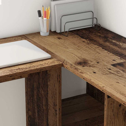 Desk with Shelf Old Wood 142 x 102 x 73 cm Engineered Wood