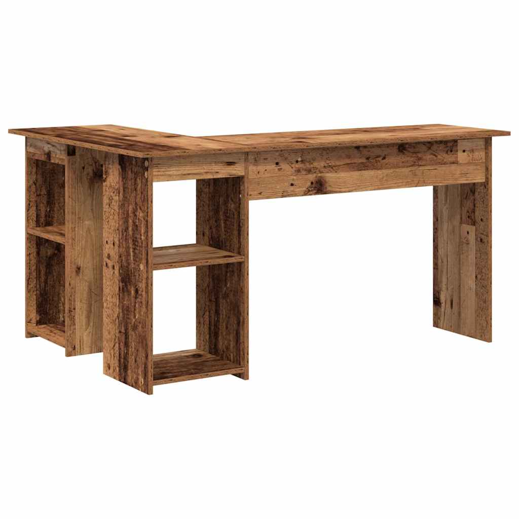 Desk with Shelf Old Wood 142 x 102 x 73 cm Engineered Wood