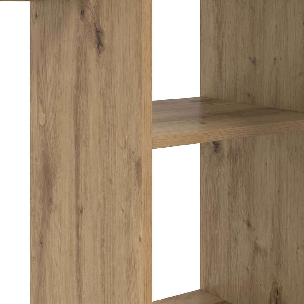 Desk with Shelf Artisan Oak 142 x 102 x 73 cm Engineered Wood