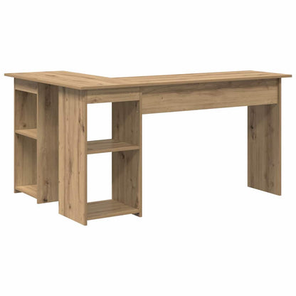 Desk with Shelf Artisan Oak 142 x 102 x 73 cm Engineered Wood