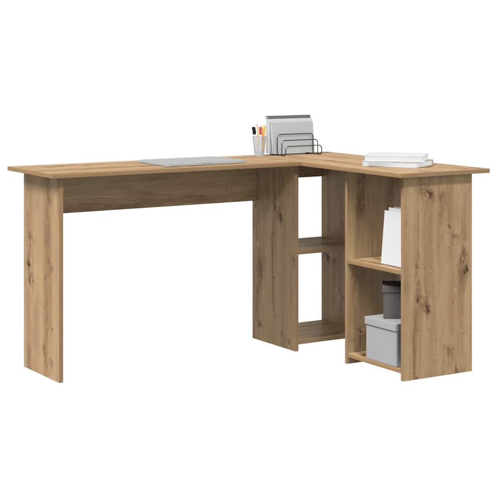 Desk with Shelf Artisan Oak 142 x 102 x 73 cm Engineered Wood