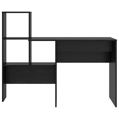 Desk with Shelf Black Oak 131.5 x 50 x 106.5 cm Engineered Wood