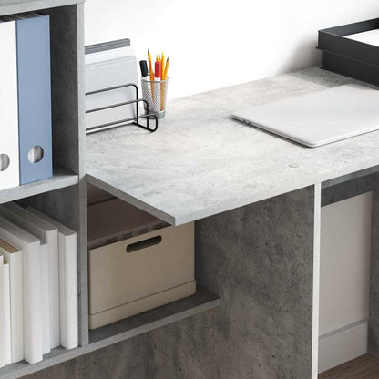 Desk Concrete Grey 131.5 x 50 x 106.5 cm Engineered Wood