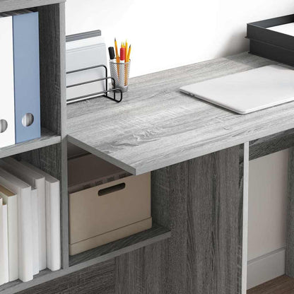 Desk Grey Sonoma 131.5 x 50 x 106.5 cm Engineered Wood
