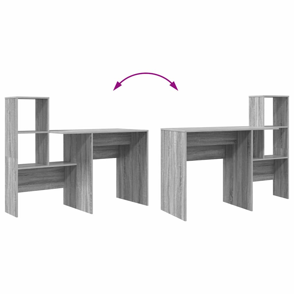 Desk Grey Sonoma 131.5 x 50 x 106.5 cm Engineered Wood