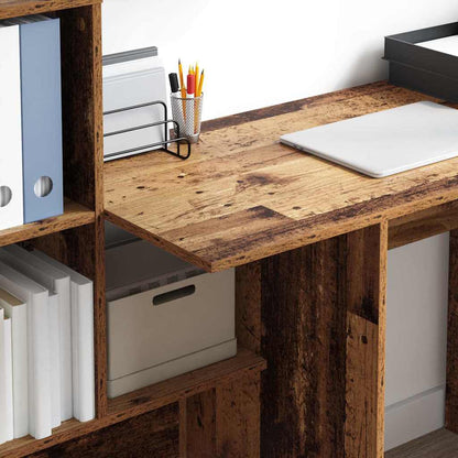 Desk with Shelf Old Wood 131.5 x 50 x 106.5 cm Engineered Wood
