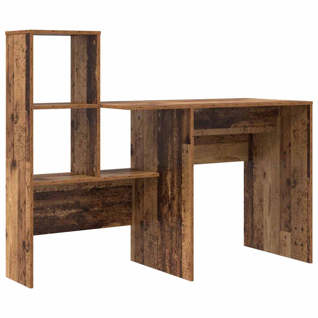 Desk with Shelf Old Wood 131.5 x 50 x 106.5 cm Engineered Wood