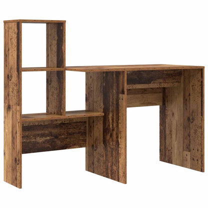 Desk with Shelf Old Wood 131.5 x 50 x 106.5 cm Engineered Wood