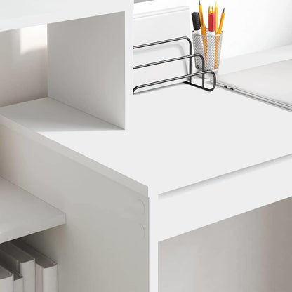 Desk with Shelf White 100 x 40 x 90 cm Engineered Wood