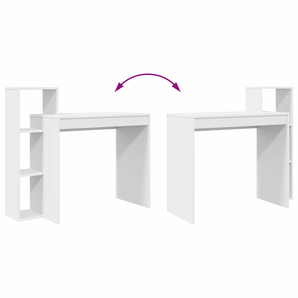 Desk with Shelf White 100 x 40 x 90 cm Engineered Wood